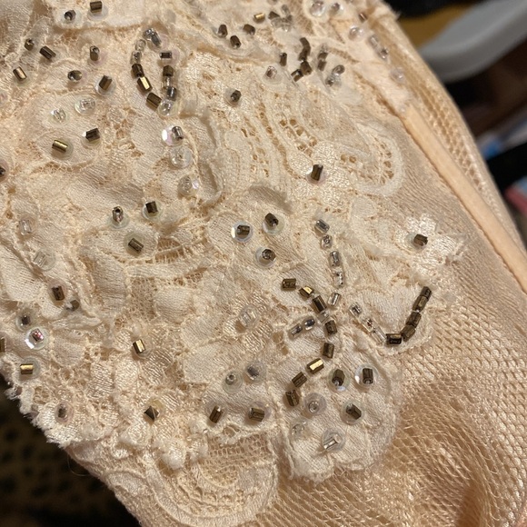 Fine Silk& Lace Bustier Gorgeous! champagne color - Picture 11 of 11